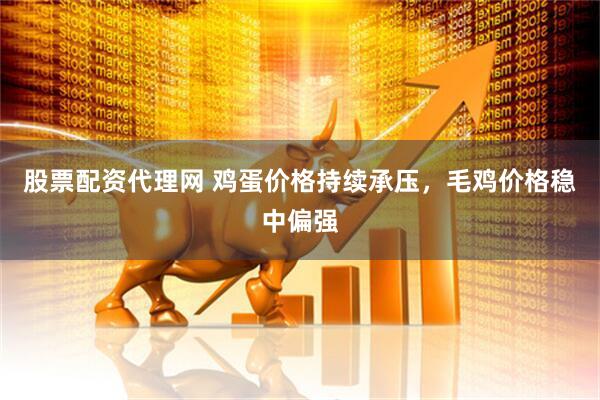 股票配资代理网 鸡蛋价格持续承压，毛鸡价格稳中偏强